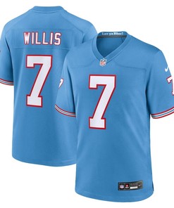 Youth Tennessee Titans #7 Malik Willis Oilers Throwback Player Game Jersey - Light Blue