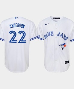 Youth Toronto Blue Jays Chase Anderson 22 White Home Jersey