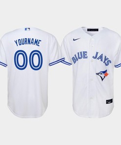 Youth Toronto Blue Jays Custom 00 White Home Jersey