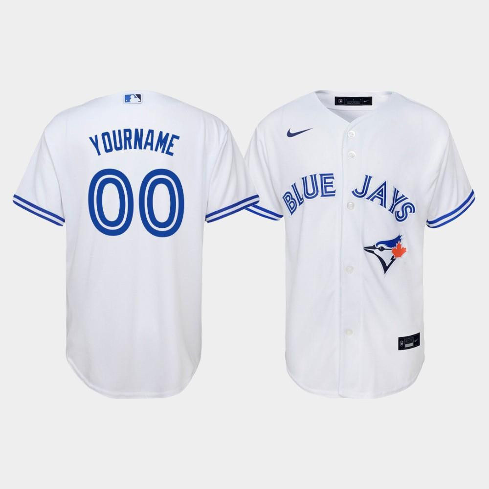 Youth Toronto Blue Jays Custom 00 White Home Jersey