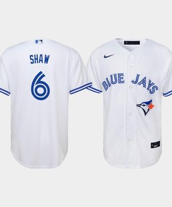 Youth Toronto Blue Jays Travis Shaw 6 White Home Jersey