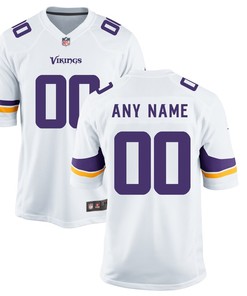 Youth White Minnesota Vikings Nike Custom Game Jersey