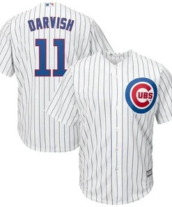 Yu Darvish Chicago Cubs Official Cool Base Player Jersey - White Royal