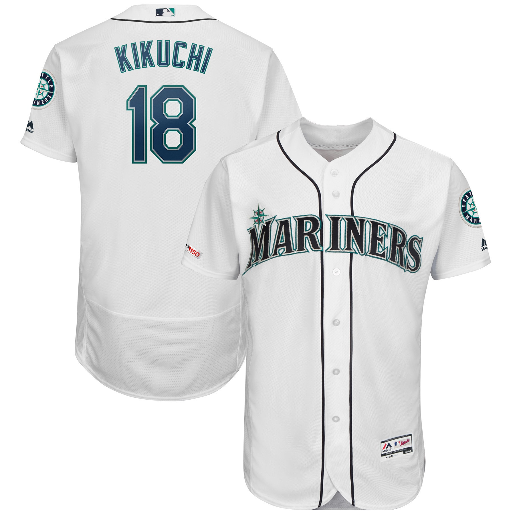 Yusei Kikuchi Seattle Mariners Majestic Flex Base Authentic Collection Player Jersey - White Mlb Ver 1