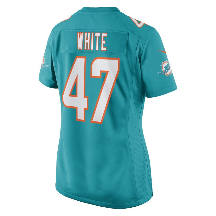ZaQuandre White 47 Miami Dolphins Women's Game Player Jersey - Aqua