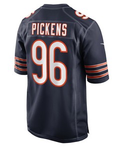 Zacch Pickens 96 Chicago Bears Team Game Jersey - Navy