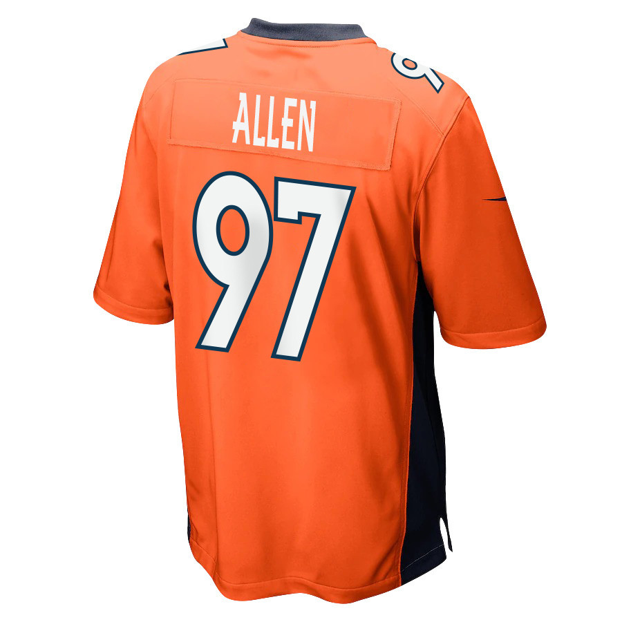 Zach Allen 97 Denver Broncos Game Men Jersey - Orange