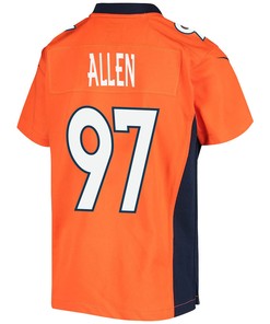 Zach Allen 97 Denver Broncos Game Youth Jersey - Orange