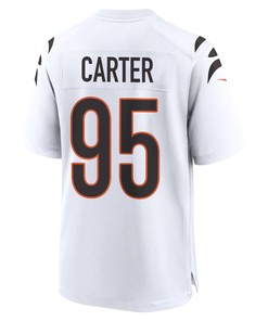 Zach Carter 95 Cincinnati Bengals Super Bowl LVII Champions Men Game Jersey - White