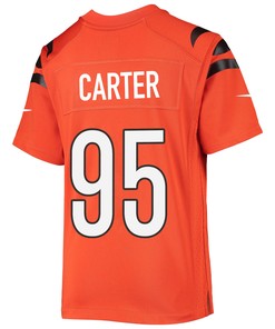 Zach Carter 95 Cincinnati Bengals Super Bowl LVII Champions Youth Alternate Game Jersey - Black
