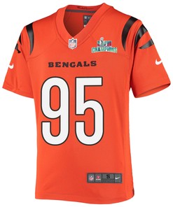 Zach Carter 95 Cincinnati Bengals Super Bowl LVII Champions Youth Alternate Game Jersey - Black