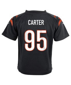 Zach Carter 95 Cincinnati Bengals Super Bowl LVII Champions Youth Game Jersey - Black