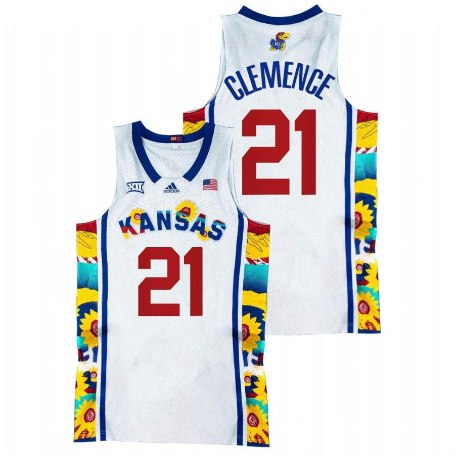 Zach Clemence 21 Kansas Jayhawks 2022 Sunflower Showdown Basketball Men Jersey - White