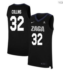 Zach Collins 32 Gonzaga Bulldogs Elite Basketball Youth Jersey - Black