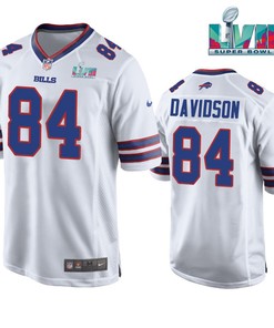 Zach Davidson 84 Buffalo Bills Super Bowl LVII Game Player Men Jersey - White Jersey