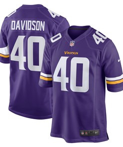 Zach Davidson Minnesota Vikings Game Jersey - Purple Nfl
