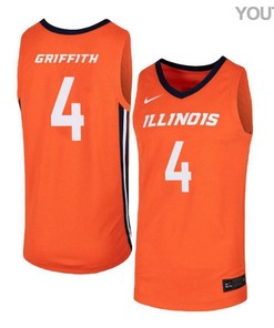 Zach Griffith 4 Illinois Fighting Illini Elite Basketball Youth Jersey - Orange