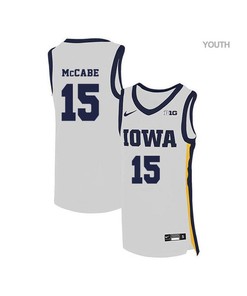 Zach McCabe 15 Iowa Hawkeyes Elite Basketball Youth Jersey - White
