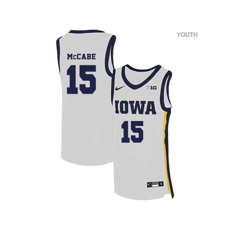 Zach McCabe 15 Iowa Hawkeyes Elite Basketball Youth Jersey - White