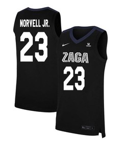 Zach Norvell Jr 23 Gonzaga Bulldogs Elite Basketball Men Jersey - Black