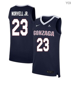Zach Norvell Jr. 23 Gonzaga Bulldogs Elite Basketball Youth Jersey - Navy