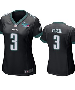 Zach Pascal 3 Philadelphia Eagles Super Bowl LVII Black Game Jersey - Women