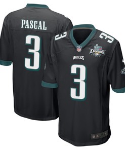 Zach Pascal 3 Philadelphia Eagles Super Bowl LVII Champions 2 Stars Men Game Jersey - Black