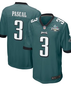Zach Pascal 3 Philadelphia Eagles Super Bowl LVII Champions 2 Stars Men Game Jersey - Midnight Green