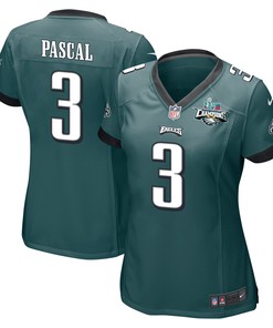 Zach Pascal 3 Philadelphia Eagles Super Bowl LVII Champions 2 Stars Women Game Jersey - Midnight Green