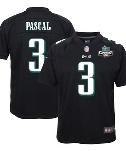 Zach Pascal 3 Philadelphia Eagles Super Bowl LVII Champions 2 Stars Youth Game Jersey - Black