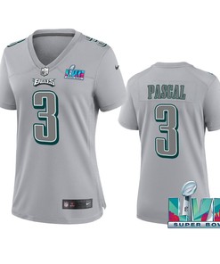 Zach Pascal 3 Philadelphia Eagles Super Bowl LVII Game Jersey - Women Gray