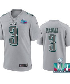 Zach Pascal 3 Philadelphia Eagles Super Bowl LVII Patch Atmosphere Fashion Game Jersey - Gray