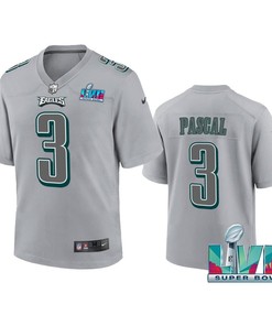 Zach Pascal 3 Philadelphia Eagles Super Bowl LVII Youth Atmosphere Game Jersey - Gray