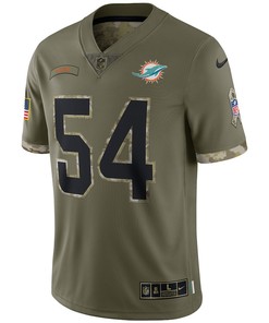 Zach Thomas Miami Dolphins 2022 Salute To Service Retired Player Limited Jersey - Olive