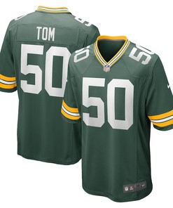 Zach Tom 50 Green Bay Packers Game Player Jersey - Green