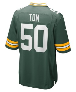 Zach Tom 50 Green Bay Packers Game Player Jersey - Green