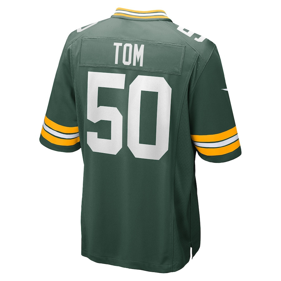 Zach Tom 50 Green Bay Packers Game Player Jersey - Green