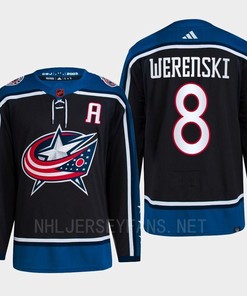 Zach Werenski 8 Reverse Retro 2.0 2022 Columbus Blue Jackets Navy Jersey Primegreen