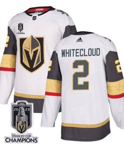 Zach Whitecloud 2 Vegas Golden Knights 2023 Stanley Cup Champions Patch Breakaway Jersey - White