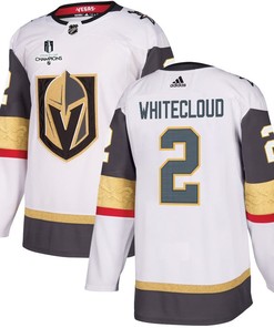 Zach Whitecloud 2 Vegas Golden Knights Stanley Cup 2023 Champions Patch Away Breakaway Men Jersey - White