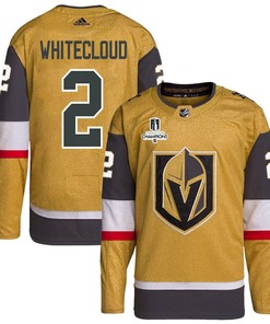 Zach Whitecloud 2 Vegas Golden Knights Stanley Cup 2023 Champions Patch Home Breakaway Men Jersey - Gold
