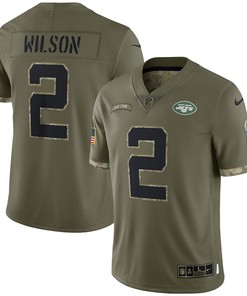 Zach Wilson New York Jets 2022 Salute To Service Limited Jersey - Olive