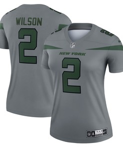 Zach Wilson New York Jets Womens Inverted Legend Jersey - Gray Nfl