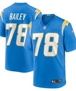 Zack Bailey Los Angeles Chargers Player Game Jersey - Powder Blue