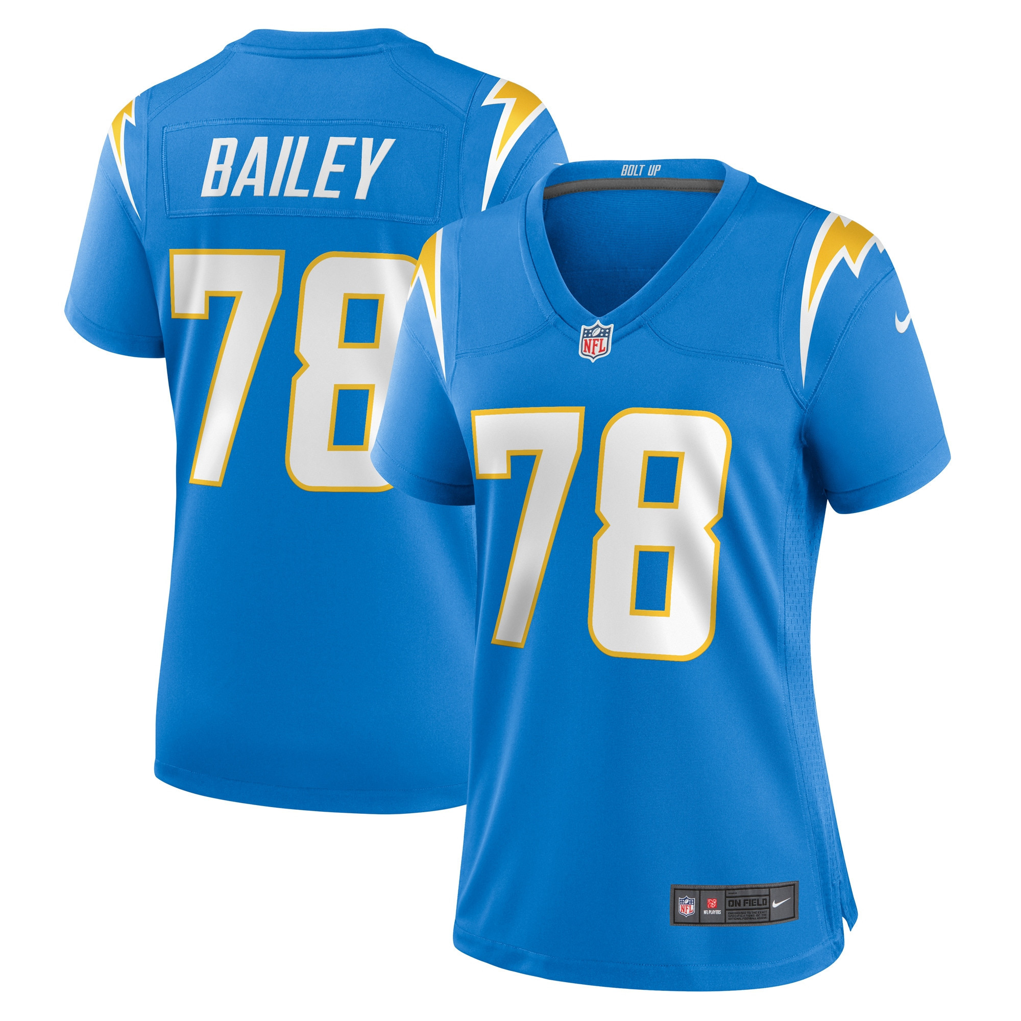 Zack Bailey Los Angeles Chargers Womens Player Game Jersey - Powder Blue Nfl