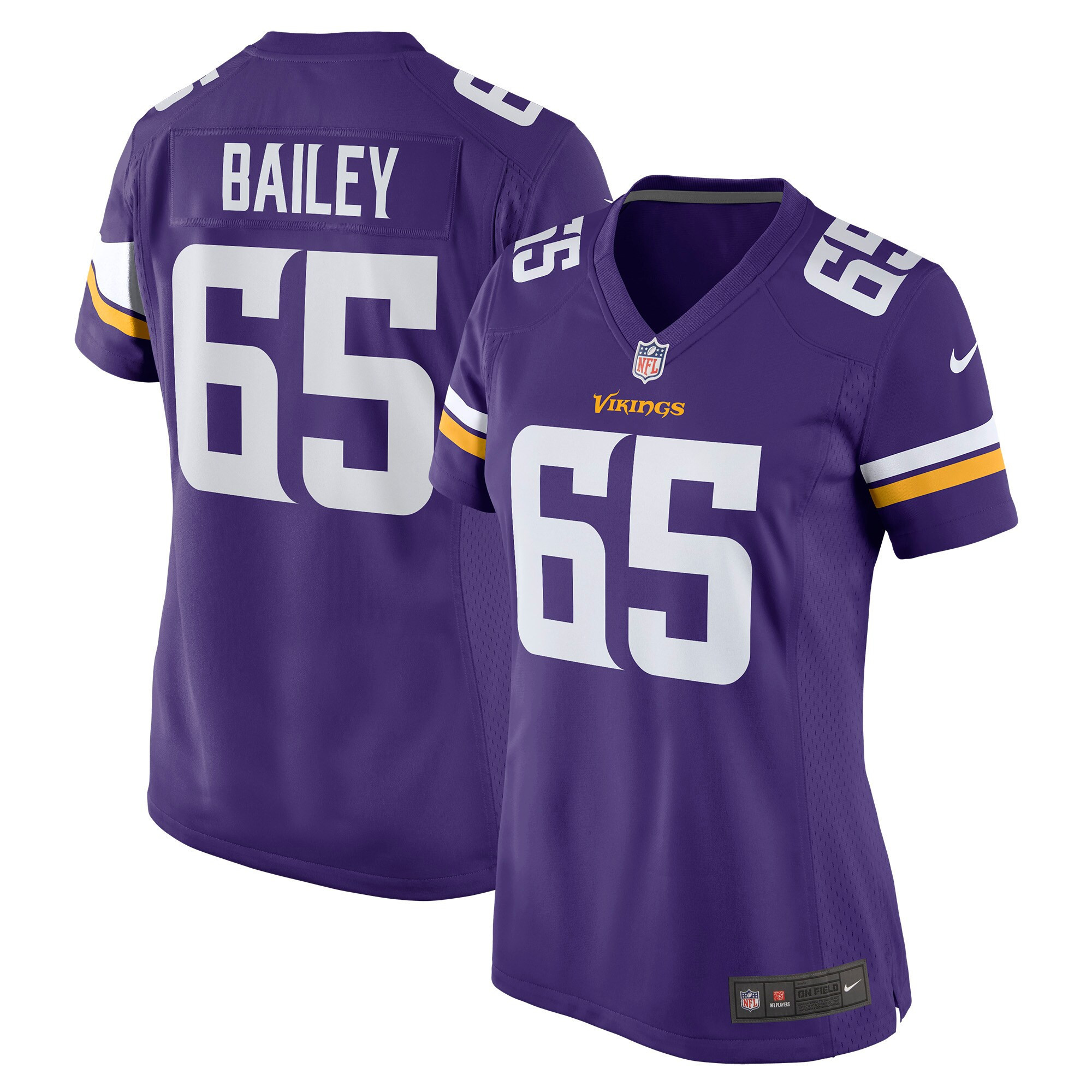 Zack Bailey Minnesota Vikings Womens Game Jersey - Purple Nfl
