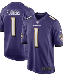Zay Flowers Baltimore Ravens 2023 NFL Draft First Round Pick Game Jersey