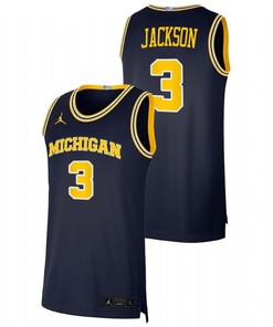 Zeb Jackson 3 Michigan Wolverines Navy Basketball Dri-FIT Swingman Jersey