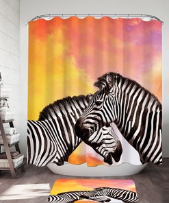 Zebra Couple Shower Curtain - Perfect Addition to Your Bathroom Decor