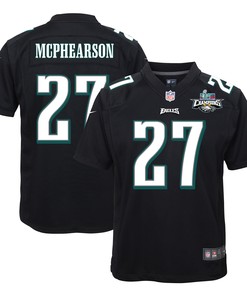Zech McPhearson 27 Philadelphia Eagles Super Bowl LVII Champions 2 Stars Youth Game Jersey - Black